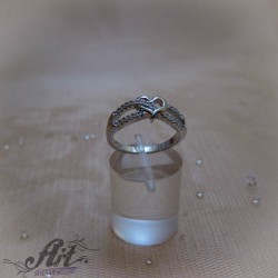 Сребърен дамски пръстен  "Сърце"  R-1122